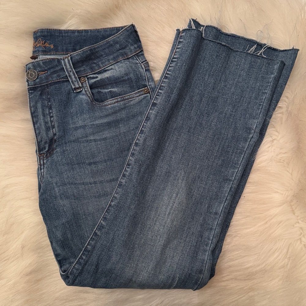 Kut from the Kloth Nikki Mid Rise Ankle Glare Raw Hem